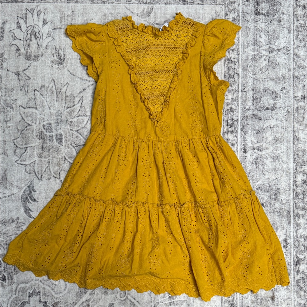 House of Harlow 1960 - Yellow Eyelet Dress - 100% Cotton